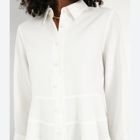 Tuckernuck POMANDER PLACE Ashlen Blouse White Long Sleeve Fit Flare Sz S NEW - Picture 14 of 15